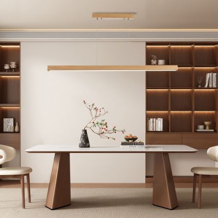 Brilagi - Dimmbar LED-hänglampa på vajer OAK SMART LED/30W/230V Wi-Fi Tuya, ek, inklusive fjärrkontroll