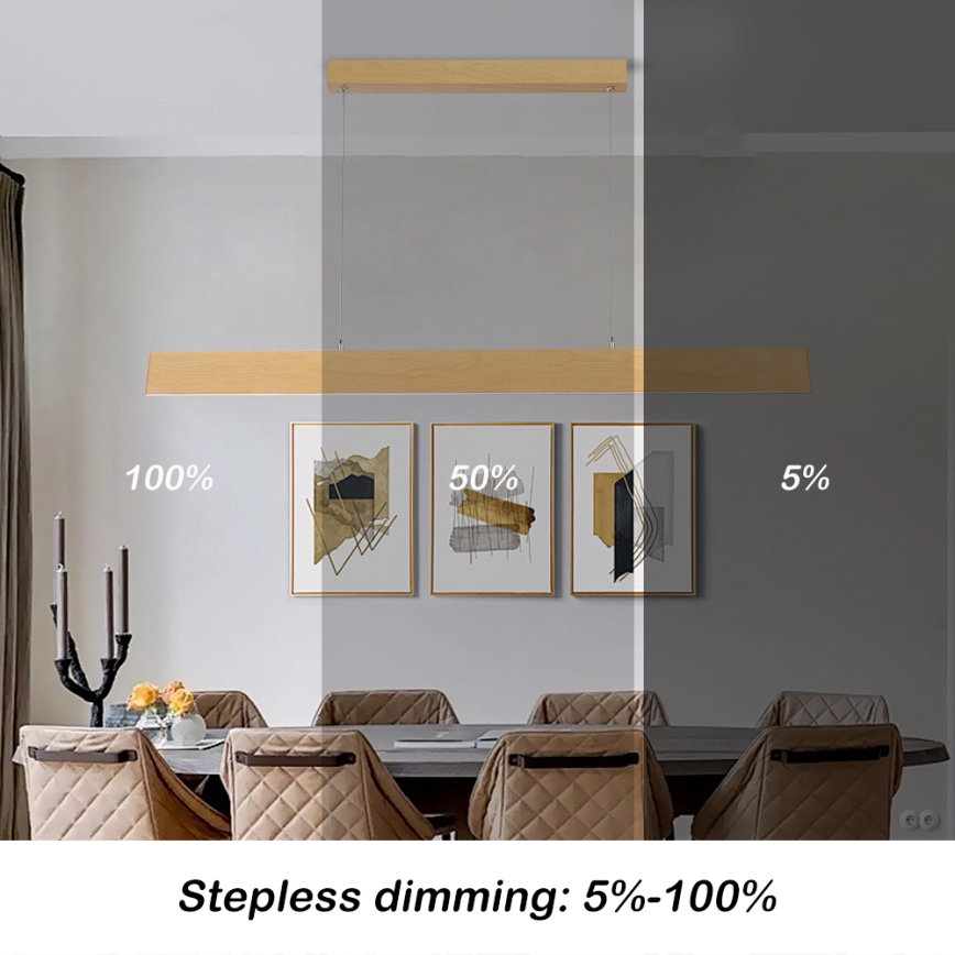 Brilagi - Dimbar LED-pendellampa på kabel SLIMLINE LED/40W/230V 3000–6000K ekdekor + fjärrkontroll