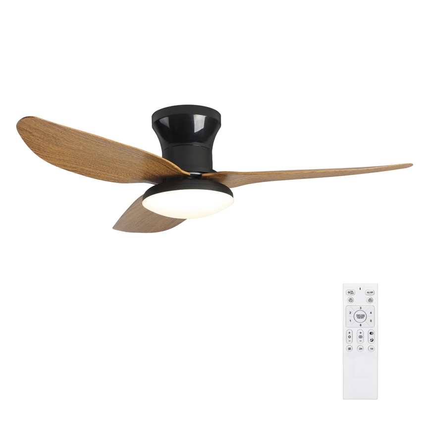 Brilagi - LED Dimbar takfläkt LED/30W/230V 3000-6500K svart/brun + fjärrkontroll