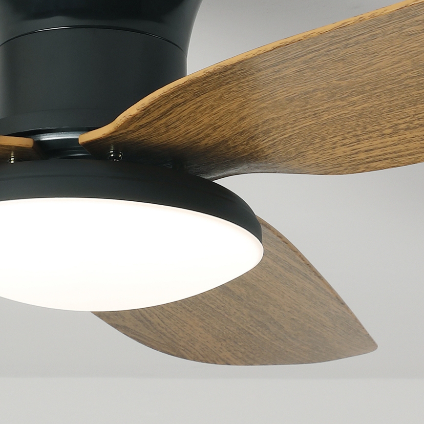 Brilagi - LED Dimbar takfläkt LED/30W/230V 3000-6500K svart/brun + fjärrkontroll
