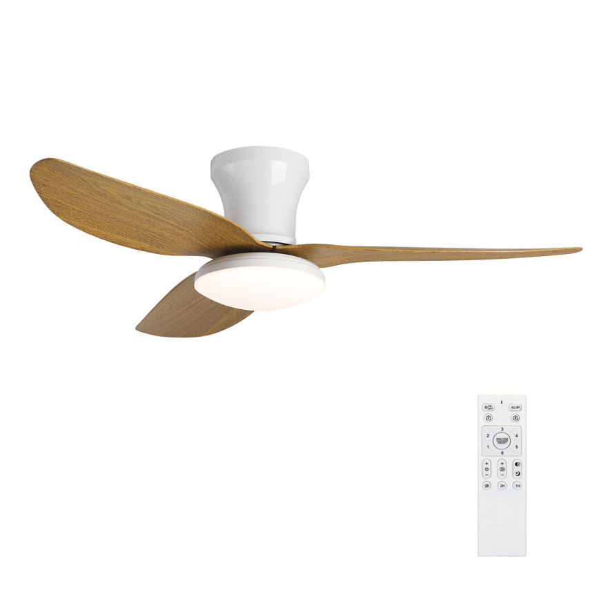 Brilagi - LED Dimbar takfläkt LED/30W/230V 3000-6500K vit/brun + fjärrkontroll