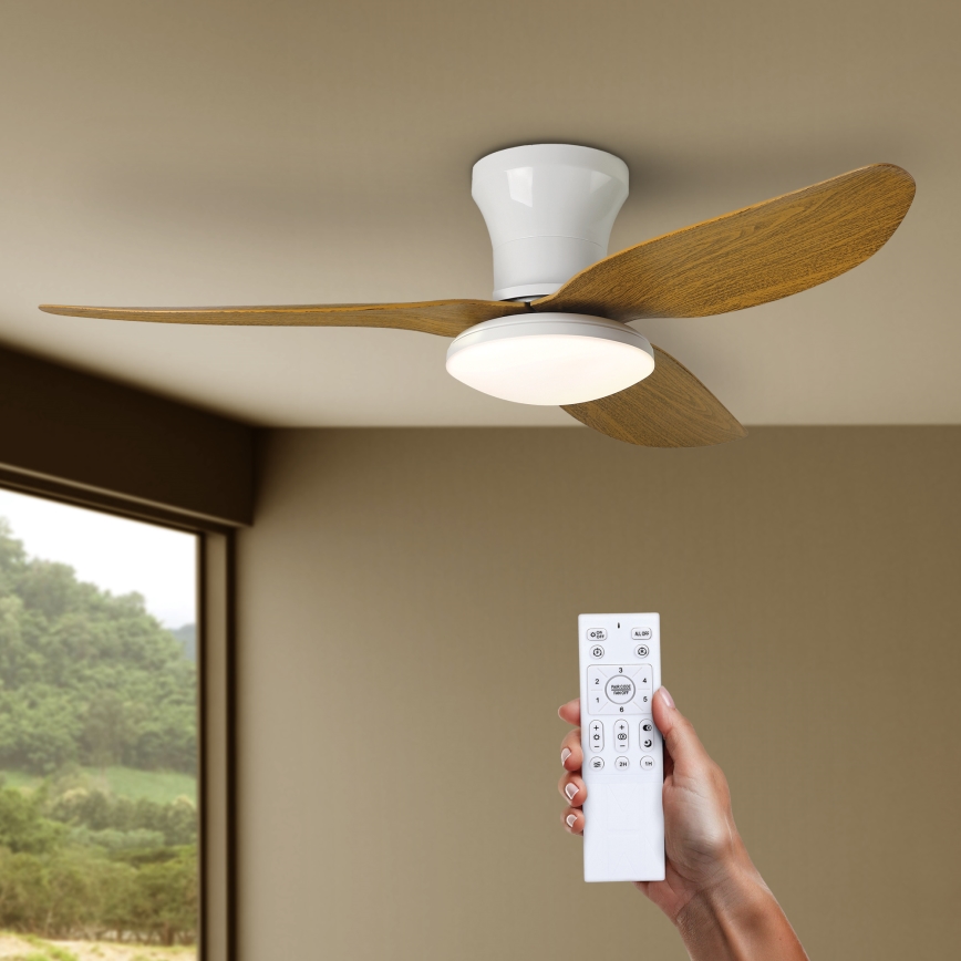 Brilagi - LED Dimbar takfläkt LED/30W/230V 3000-6500K vit/brun + fjärrkontroll