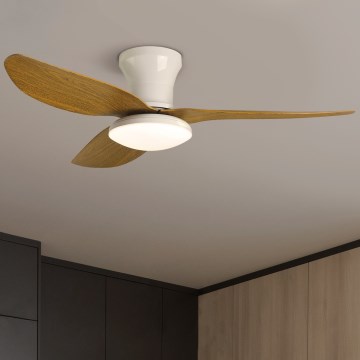 Brilagi - LED Dimbar takfläkt LED/30W/230V 3000-6500K vit/brun + fjärrkontroll