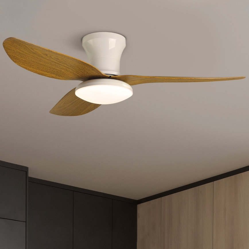 Brilagi - LED Dimbar takfläkt LED/30W/230V 3000-6500K vit/brun + fjärrkontroll