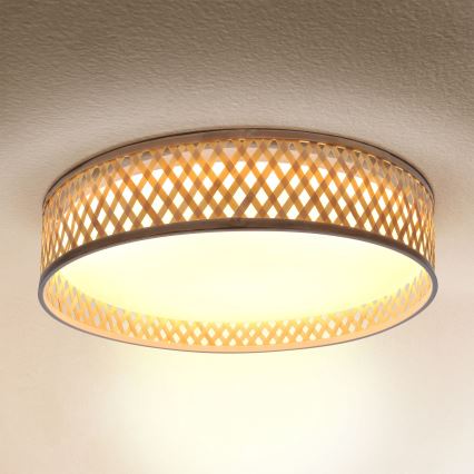 Brilagi - LED Dimbar taklampa CAMILA LED/48W/230V 3000-6500K Bambu diameter 40 cm + fjärrkontroll