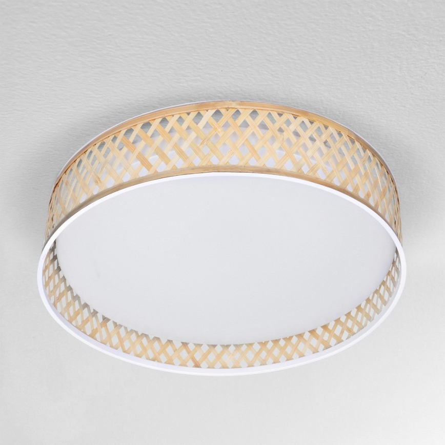 Brilagi - LED Dimbar taklampa CAMILA LED/48W/230V 3000-6500K Bambu diameter 40 cm + fjärrkontroll