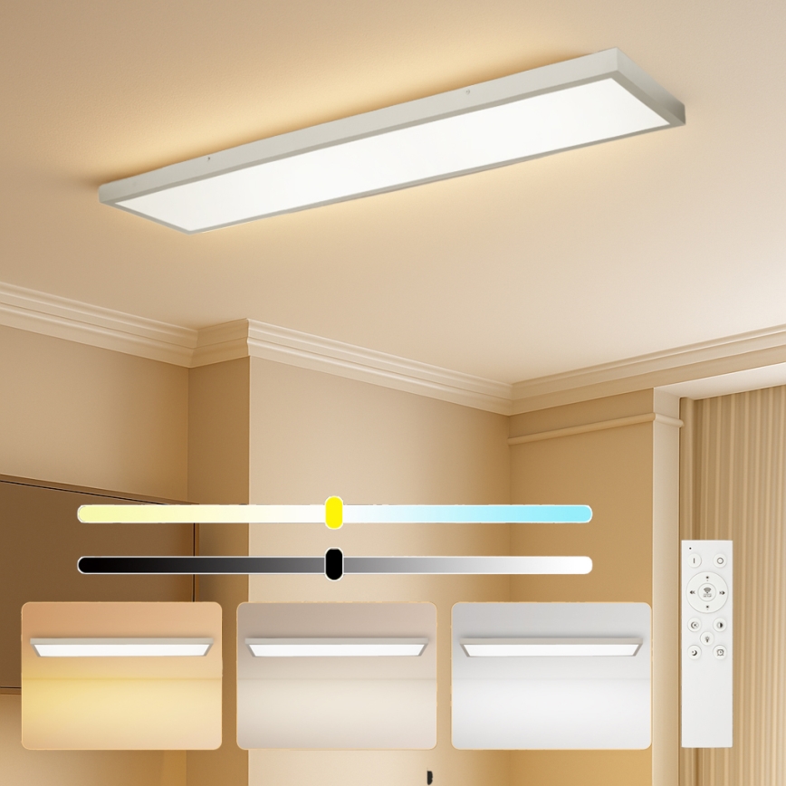 Brilagi - LED dimbar taklampa för badrum FRAME SMART LED/50W/230V 120x30 cm 3000-6000K IP44 silver + fjärrkontroll