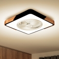 Brilagi - LED dimbar taklampa med fläkt LED/30W/230V 3000-6500K svart/ek + fjärrkontroll