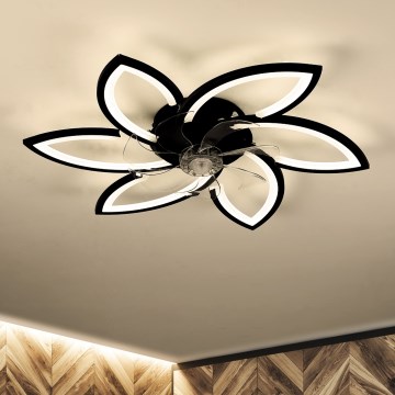 Brilagi - LED Dimbar taklampa med fläkt LED/50W/230V 3000-6500K svart + fjärrkontroll