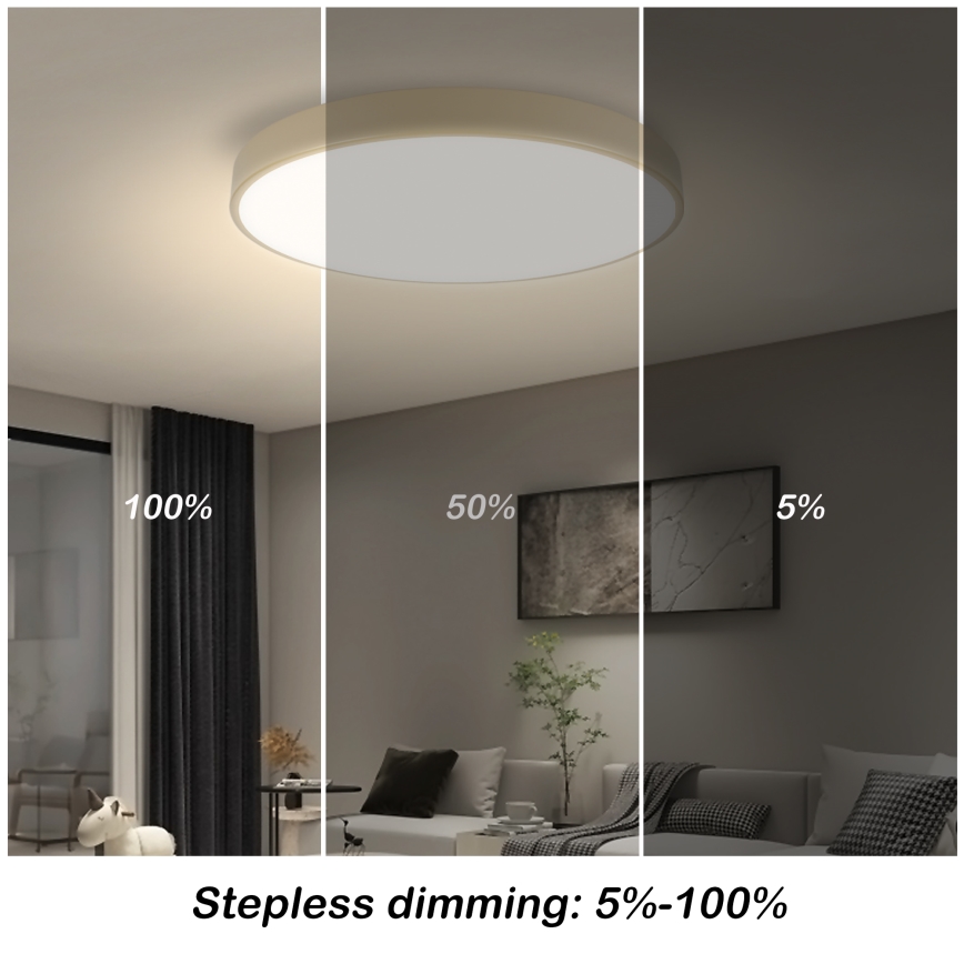 Brilagi - LED Dimbar Taklampa POOL LED/60W/230V 3000-6000K Ø 50 cm beige + fjärrkontroll