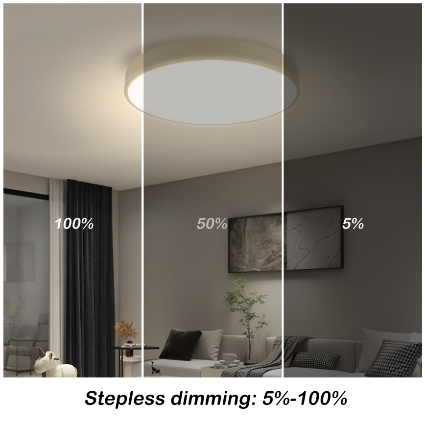 Brilagi - LED Dimbar Taklampa POOL SMART LED/48W/230V Ø 40 cm Wi-Fi Tuya beige + fjärrkontroll