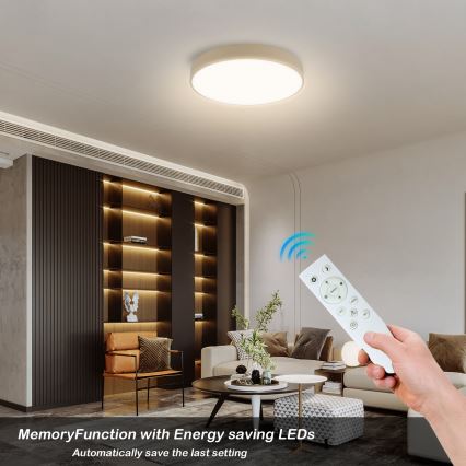 Brilagi - LED Dimbar Taklampa POOL SMART LED/48W/230V Ø 40 cm Wi-Fi Tuya beige + fjärrkontroll