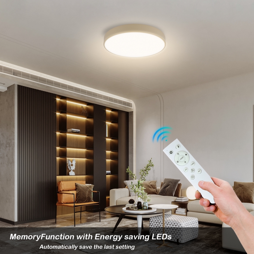 Brilagi - LED Dimbar Taklampa POOL SMART LED/48W/230V Ø 40 cm Wi-Fi Tuya beige + fjärrkontroll