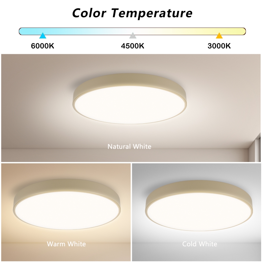 Brilagi - LED Dimbar taklampa POOL SMART LED/60W/230V 3000-6000K 50 cm Wi-Fi Tuya beige + fjärrkontroll