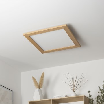 Brilagi - LED Dimbar taklampa SLIMFRAME WOOD LED/36W/230V 49,5x49,5 cm 3000-6000K brun + fjärrkontroll