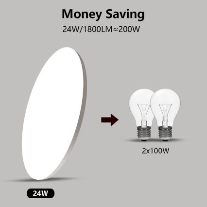 Brilagi - LED Dimbar taklampa SMART LED/24W/230V 2700-6500K Wi-Fi Tuya + fjärrkontroll