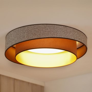 Brilagi - LED Dimbar taklampa VEGAS SHINE LED/24W/230V diameter 60 cm 3000/4000/6500K brun + fjärrkontroll