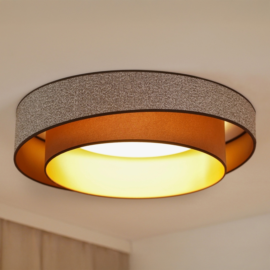 Brilagi - LED Dimbar taklampa VEGAS SHINE LED/24W/230V diameter 60 cm 3000/4000/6500K brun + fjärrkontroll