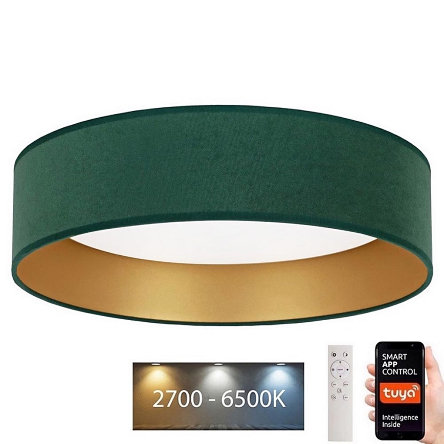 Brilagi - LED Dimbar taklampa VELVET SMART LED/24W/230V diameter 45 cm 2700-6500K Wi-Fi Tuya grön/gyllene + fjärrkontroll