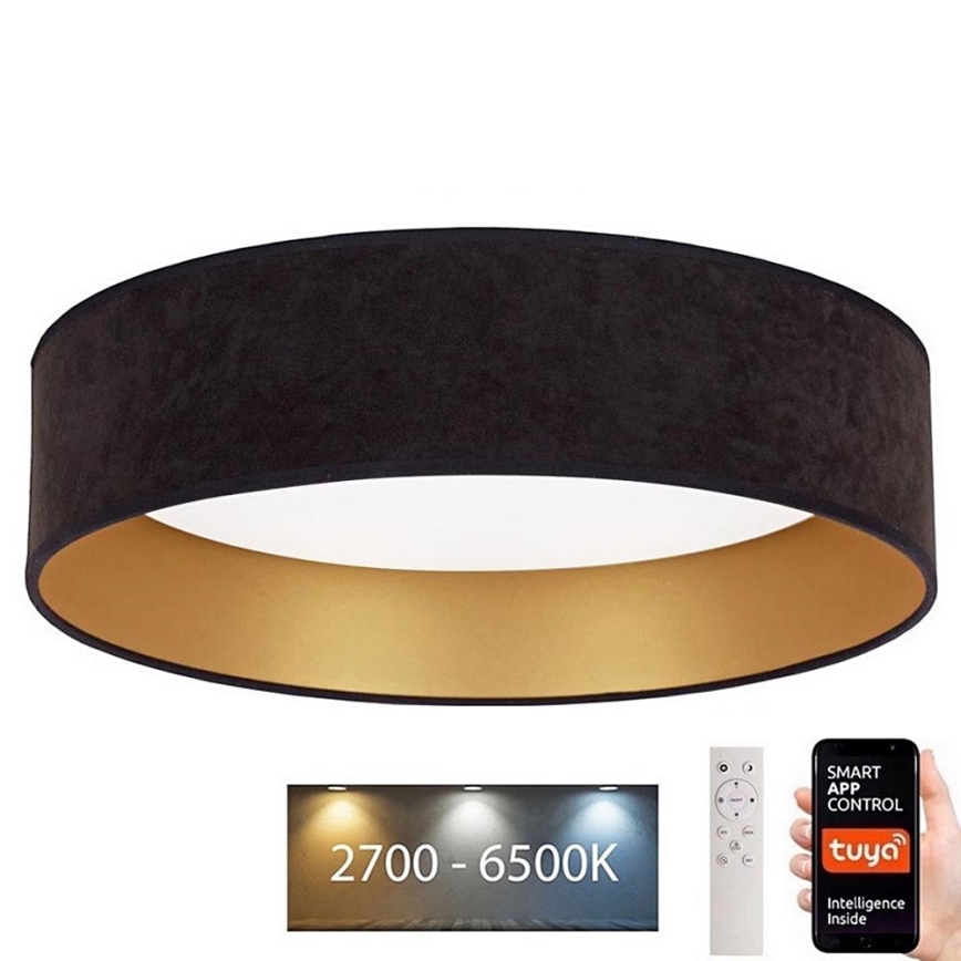 Brilagi - LED Dimbar taklampa VELVET SMART LED/24W/230V diameter 45 cm 2700-6500K Wi-Fi Tuya svart/gyllene + fjärrkontroll