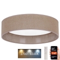 Brilagi - LED dimbar taklampa VELVET SMART LED/24W/230V Ø 45 cm 2700-6500K Wi-Fi Tuya brun + fjärrkontroll