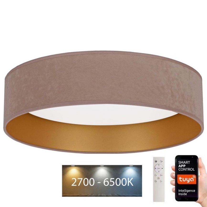 Brilagi - LED Dimbar taklampa VELVET SMART LED/36W/230V diameter 55 cm 2700-6500K Wi-Fi Tuya beige/gyllene + fjärrkontroll