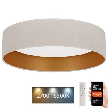 Brilagi - LED Dimbar taklampa VELVET SMART LED/36W/230V diameter 55 cm 2700-6500K Wi-Fi Tuya grädde/gyllene + fjärrkontroll