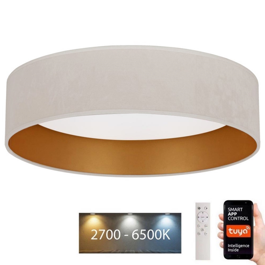 Brilagi - LED Dimbar taklampa VELVET SMART LED/36W/230V diameter 55 cm 2700-6500K Wi-Fi Tuya grädde/gyllene + fjärrkontroll