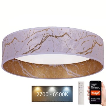 Brilagi - LED Dimbar taklampa VELVET SMART LED/36W/230V diameter 55 cm 2700-6500K Wi-Fi Tuya vit/gyllene + fjärrkontroll