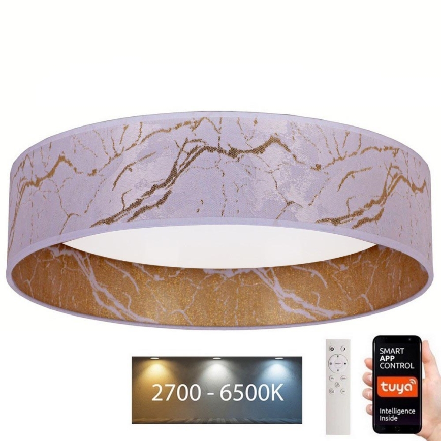 Brilagi - LED Dimbar taklampa VELVET SMART LED/36W/230V diameter 55 cm 2700-6500K Wi-Fi Tuya vit/gyllene + fjärrkontroll