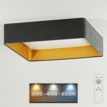 Brilagi - LED Dimbar taklampa VELVET SQUARE LED/24W/230V 3000/4000/6500K + fjärrkontroll grå