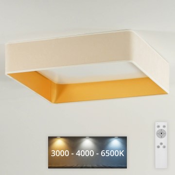 Brilagi - LED Dimbar taklampa VELVET SQUARE LED/24W/230V 3000/4000/6500K + fjärrkontroll grädde