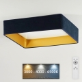 Brilagi - LED Dimbar taklampa VELVET SQUARE LED/24W/230V 3000/4000/6500K + fjärrkontroll mörkblå