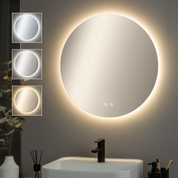 Brilagi - LED-dimbar uppvärmd badrumsspegel med belysning DEMI PRO LED/20W/230V Ø 60 cm 3000/4000/6500K IP44 CRI 90