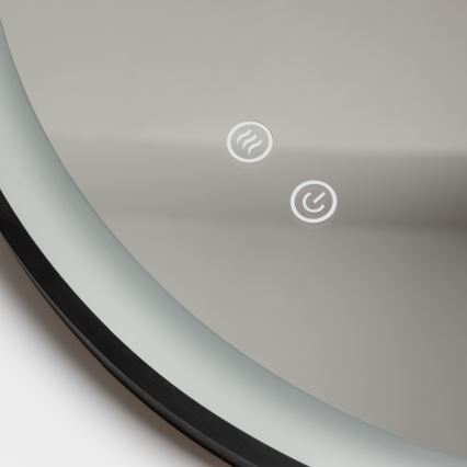 Brilagi - LED-dimmbar uppvärmd badrumsspegel med belysning ALU PRO LED/18W/230V Ø 60 cm 3000/4000/6500K IP44 svart