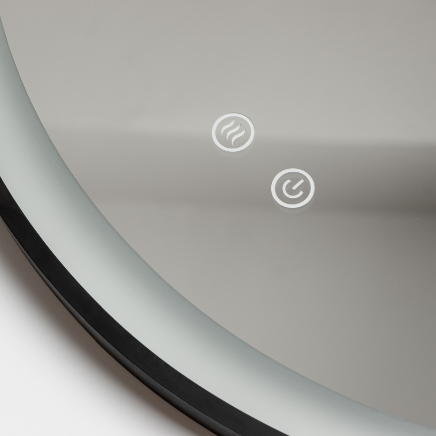 Brilagi - LED-dimmbar uppvärmd badrumsspegel med belysning ALU PRO LED/18W/230V Ø 60 cm 3000/4000/6500K IP44 svart