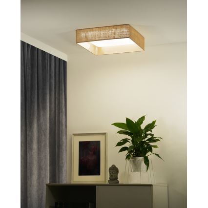 Brilagi - LED dimbar taklampa VELVET SQUARE SMART LED/36W/230V 2700-6500K Wi-Fi Tuya + fjärrkontroll brun
