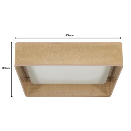 Brilagi - LED dimbar taklampa VELVET SQUARE SMART LED/36W/230V 2700-6500K Wi-Fi Tuya + fjärrkontroll brun