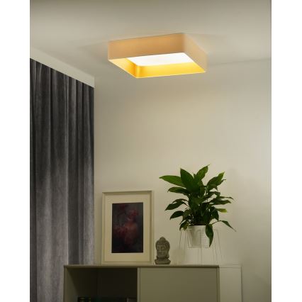 Brilagi - LED Dimbart Takarmatur VELVET SQUARE SMART LED/36W/230V 2700-6500K Wi-Fi Tuya + fjärrkontroll krämvit