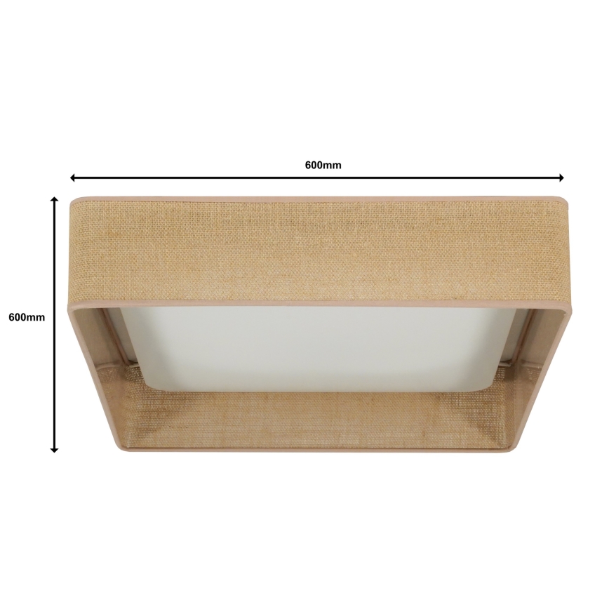 Brilagi - Dimmbar takarmatur VELVET SQUARE SMART LED/36W/230V 60x60 cm 2700-6500K Wi-Fi Tuya + fjärrkontroll brun