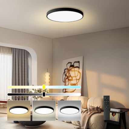 Brilagi - LED dimbar taklampa POOL SMART LED/180W/230V 3000–6000 K Ø 120 cm Wi‑Fi (Tuya) svart + fjärrkontroll