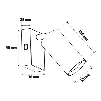 Brilagi - LED-dimbar väggspot SELE 1xGU10/6,5W/230V 2700-6500K svart