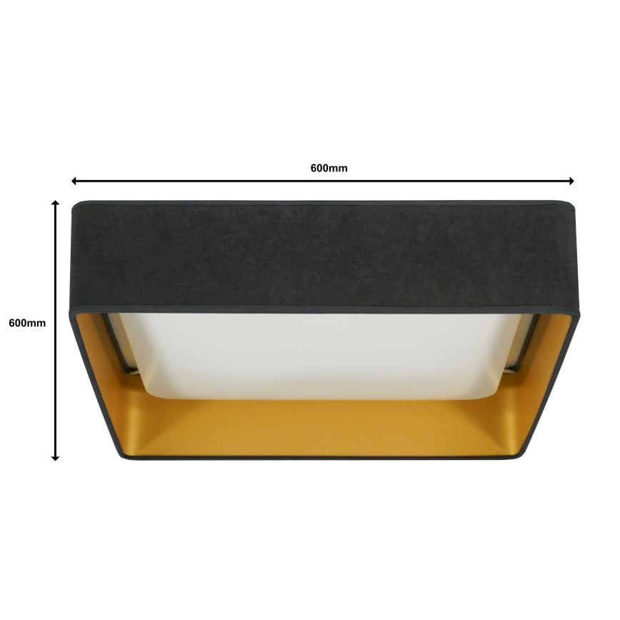 Brilagi - LED Dimbart Takarmatur VELVET SQUARE SMART LED/36W/230V 2700-6500K Wi-Fi Tuya + fjärrkontroll grå