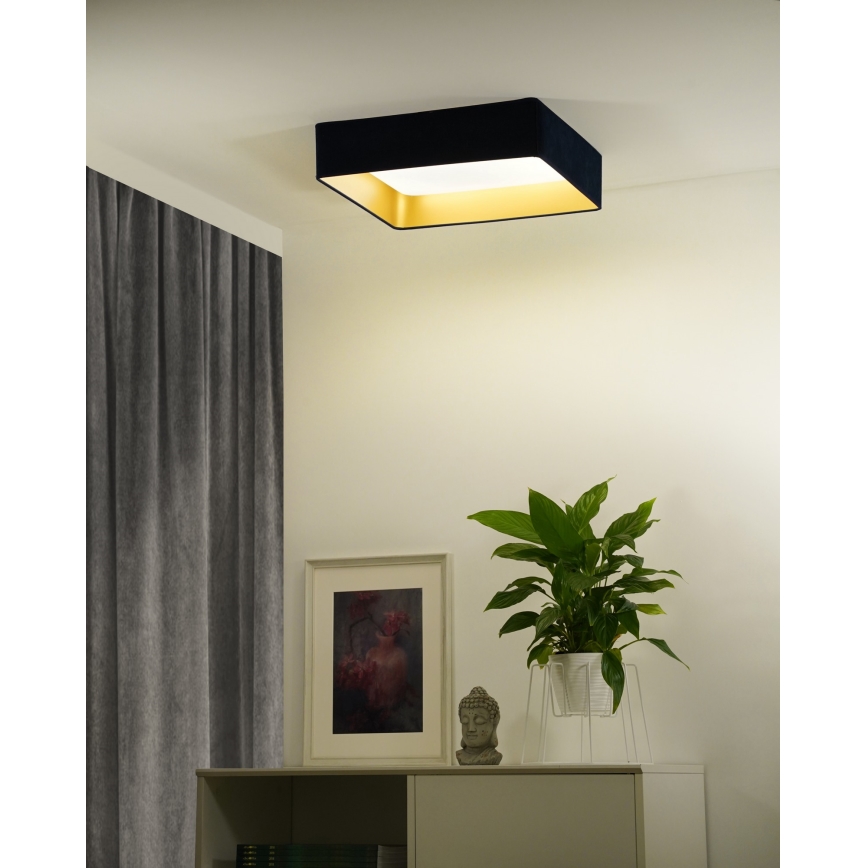 Brilagi - LED dimbar taklampa VELVET SQUARE SMART LED/36W/230V 2700-6500K Wi-Fi Tuya + fjärrkontroll mörkblå