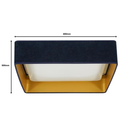 Brilagi - LED dimbar taklampa VELVET SQUARE SMART LED/36W/230V 2700-6500K Wi-Fi Tuya + fjärrkontroll mörkblå