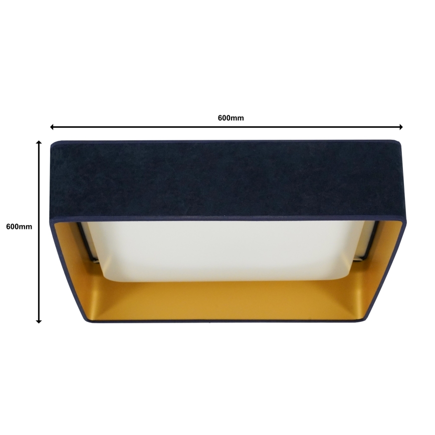 Brilagi - LED dimbar taklampa VELVET SQUARE SMART LED/36W/230V 2700-6500K Wi-Fi Tuya + fjärrkontroll mörkblå