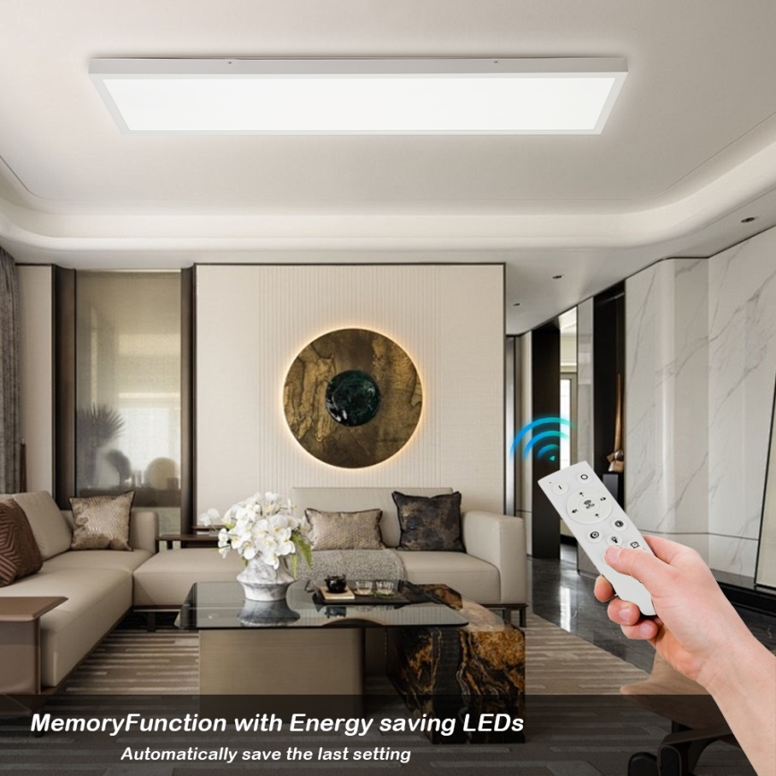 Brilagi - Dimmable Bathroom Ceiling Light FRAME SMART LED/50W/230V 30x120 cm 3000-6000K IP44 Vit + Fjärrkontroll
