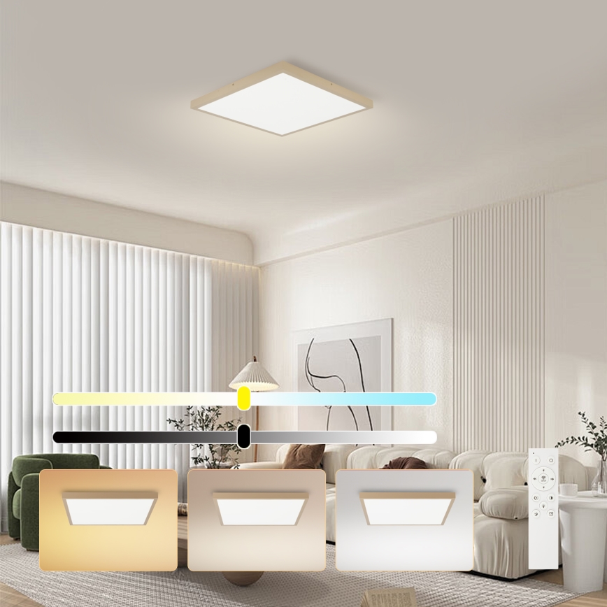 Brilagi - FRAME SMART LED dimbar takarmatur för badrum 50W/230V 60x60 cm 3000-6000K IP44 beige + fjärrkontroll