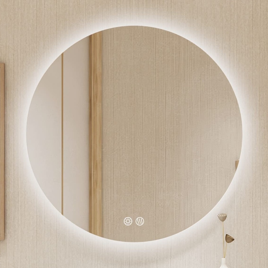 Brilagi - LED-dimmbar uppvärmd badrumsspegel med bakgrundsbelysning DEMI ECO LED/12W/230V Ø 60 cm 3000/4000/6500K IP44