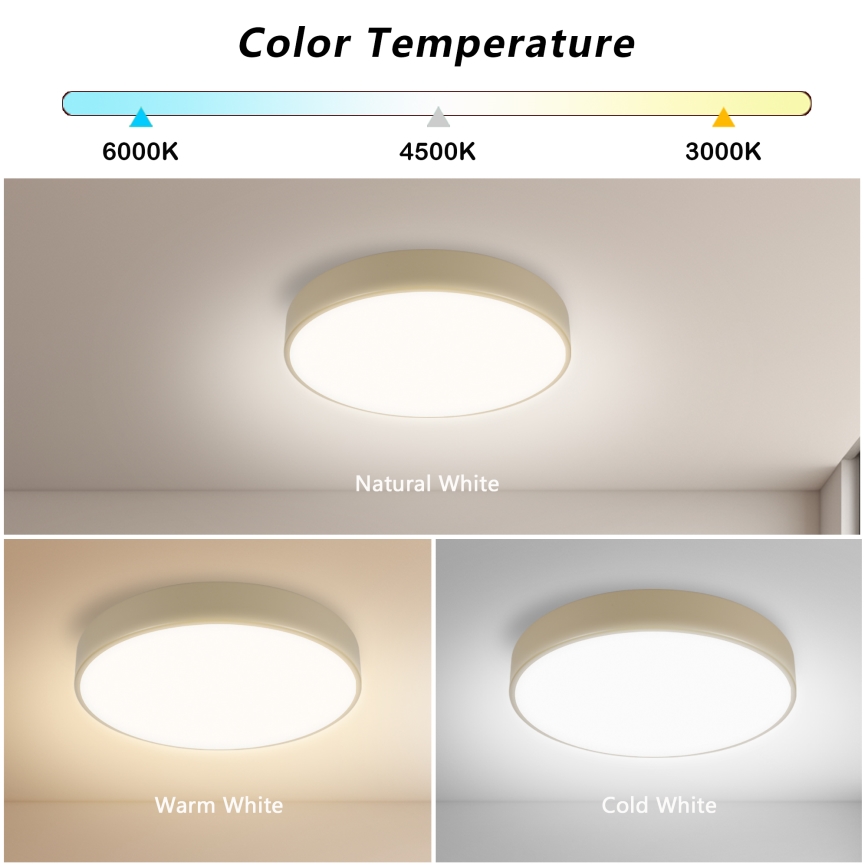 Brilagi - LED Dimmerbar taklampan POOL LED/36W/230V 3000-6000K Ø 30 cm beige + fjärrkontroll